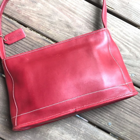 Vintage COACH Red Leather 9309 BLEEKER Shouler Bag - Picture 2 of 11
